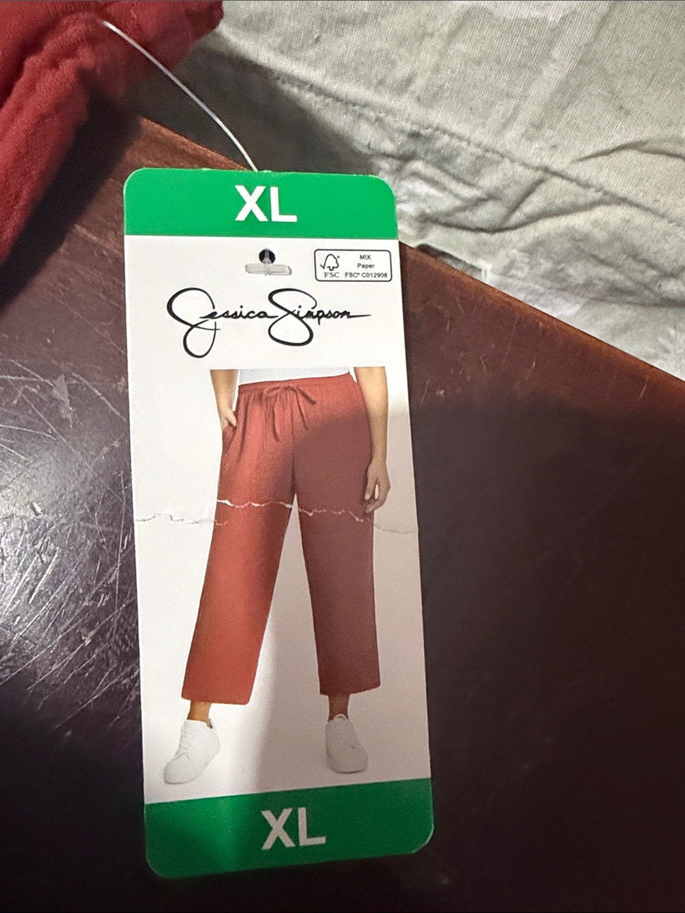 Jessica Simpson Cropped Wide-Leg Drawstring Pants - Rust